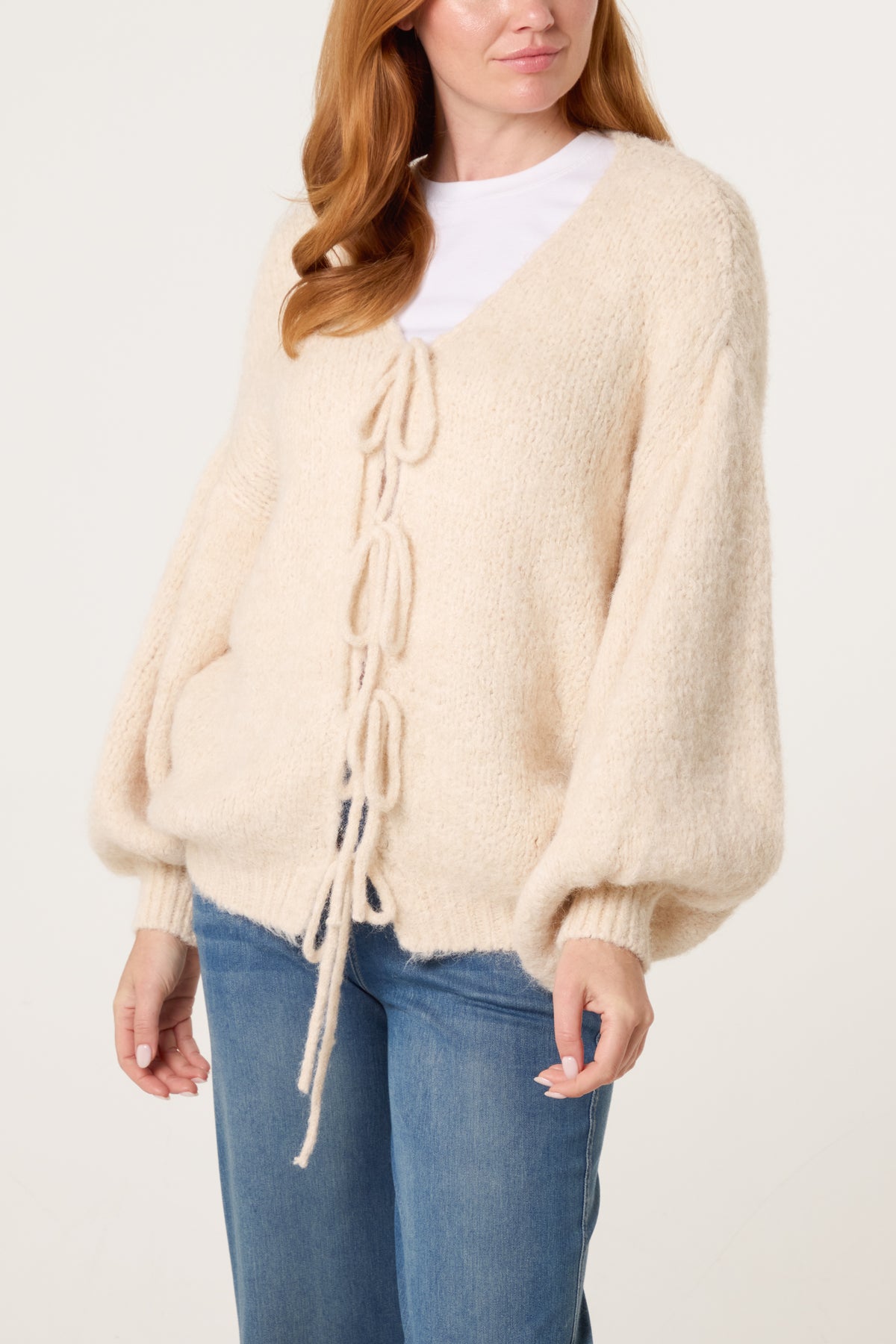 Bow Front Knit Cardigan