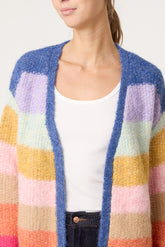 Rainbow Striped Knit Cardigan