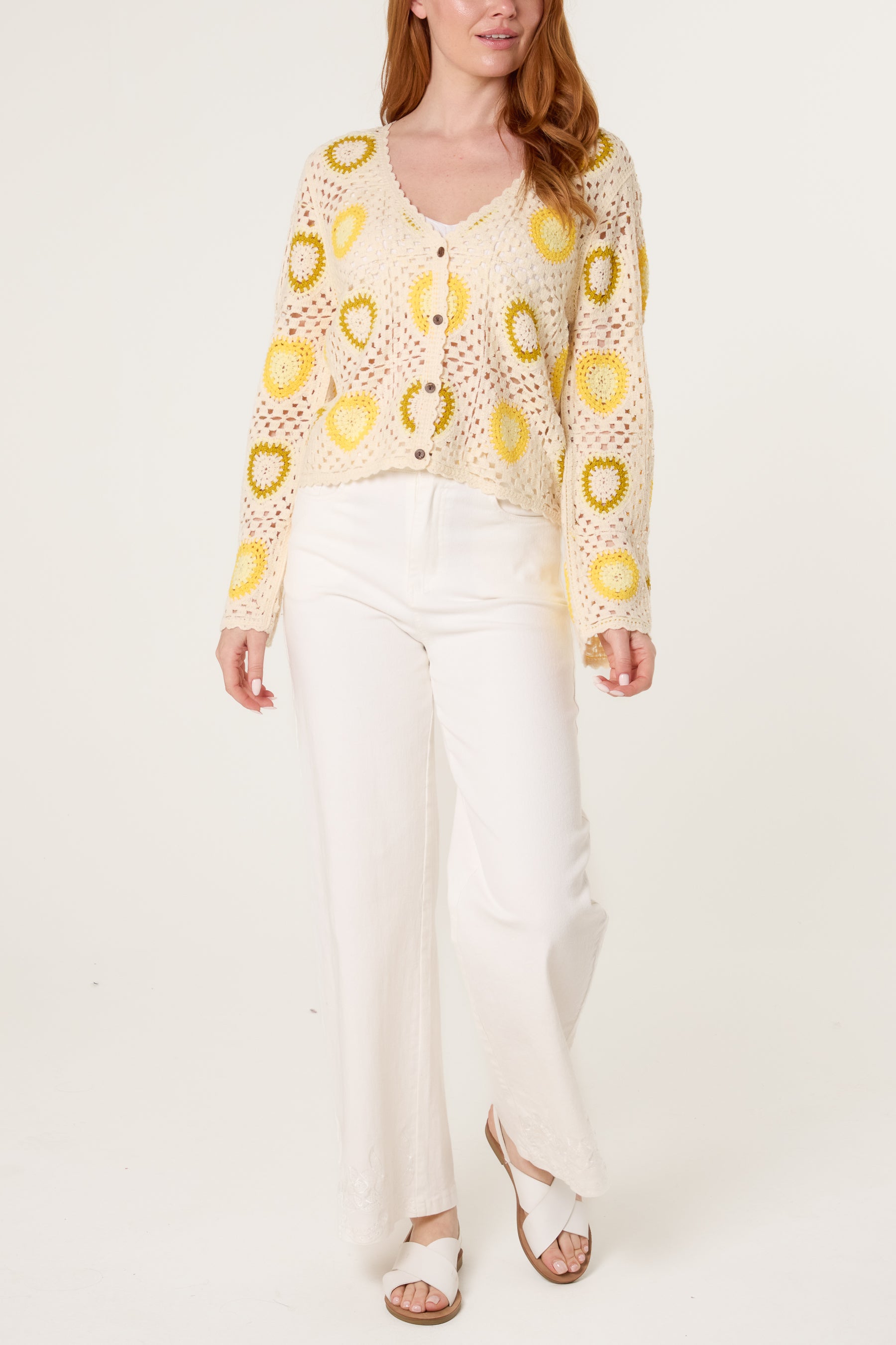 Colourful Heart Crochet Cardigan