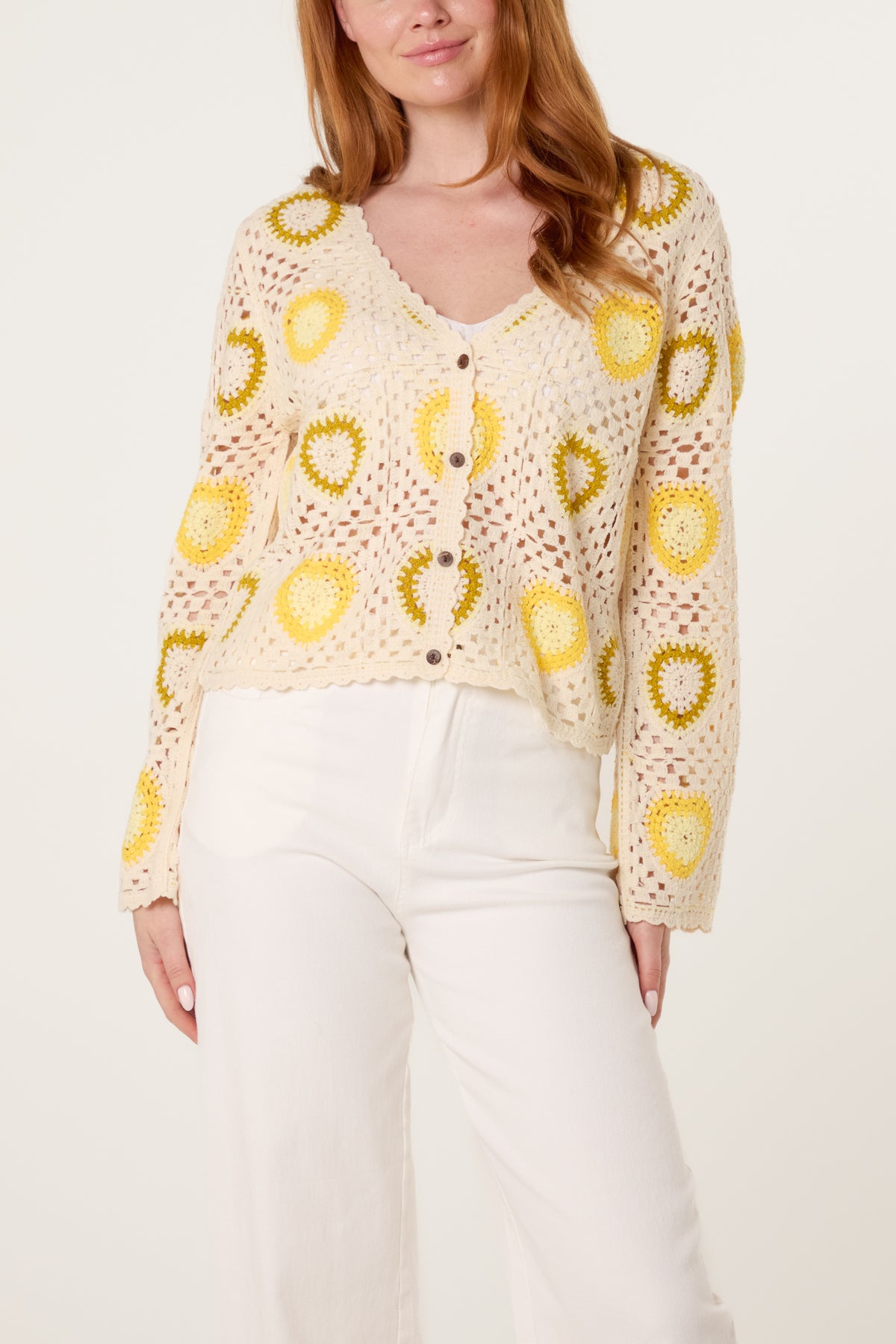 Colourful Heart Crochet Cardigan