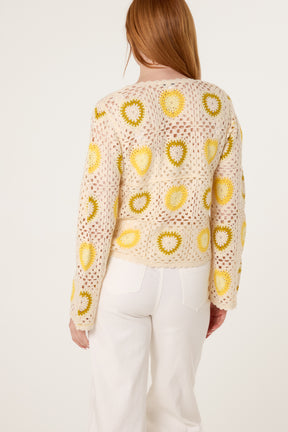 Colourful Heart Crochet Cardigan