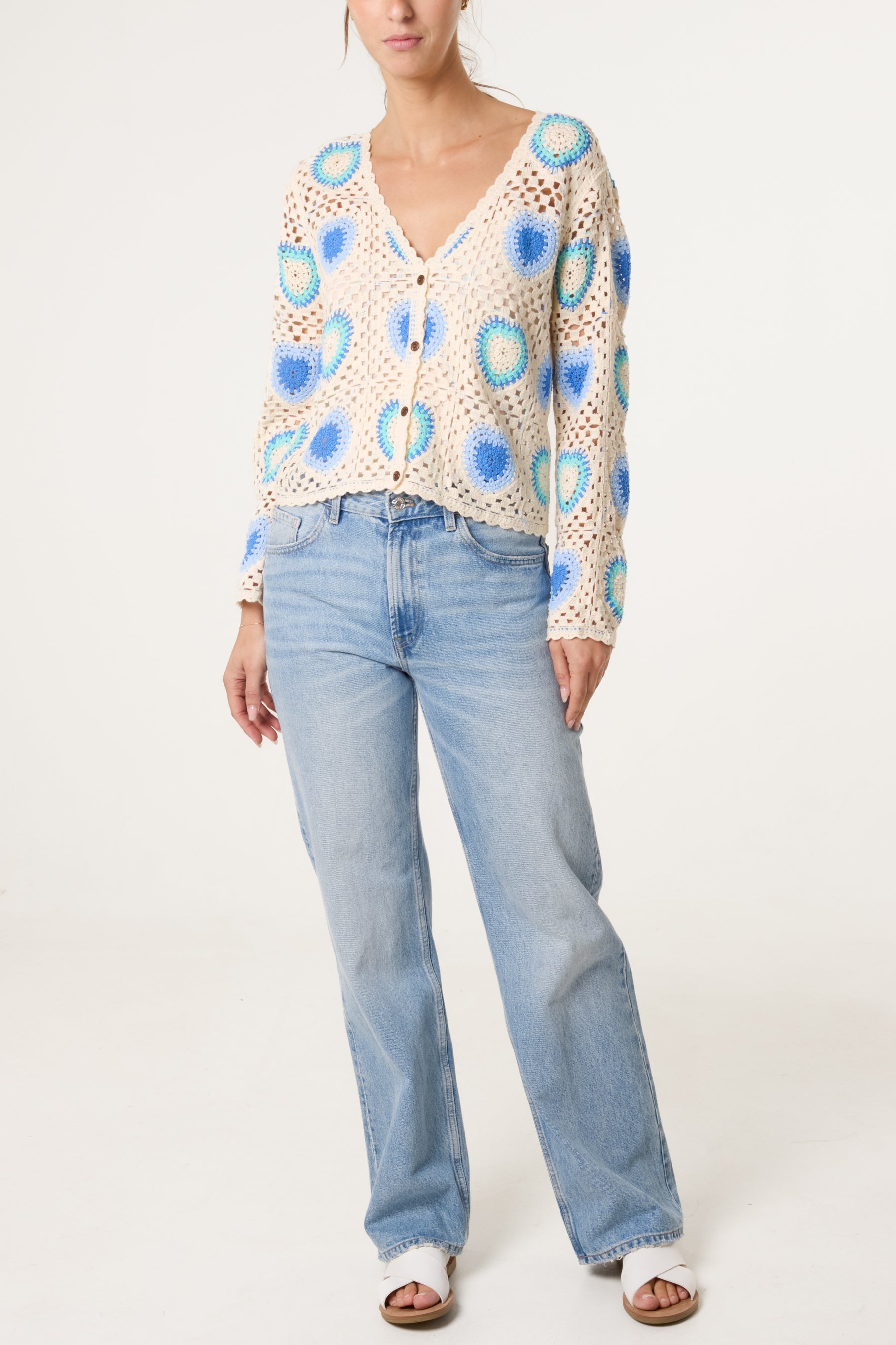 Colourful Heart Crochet Cardigan