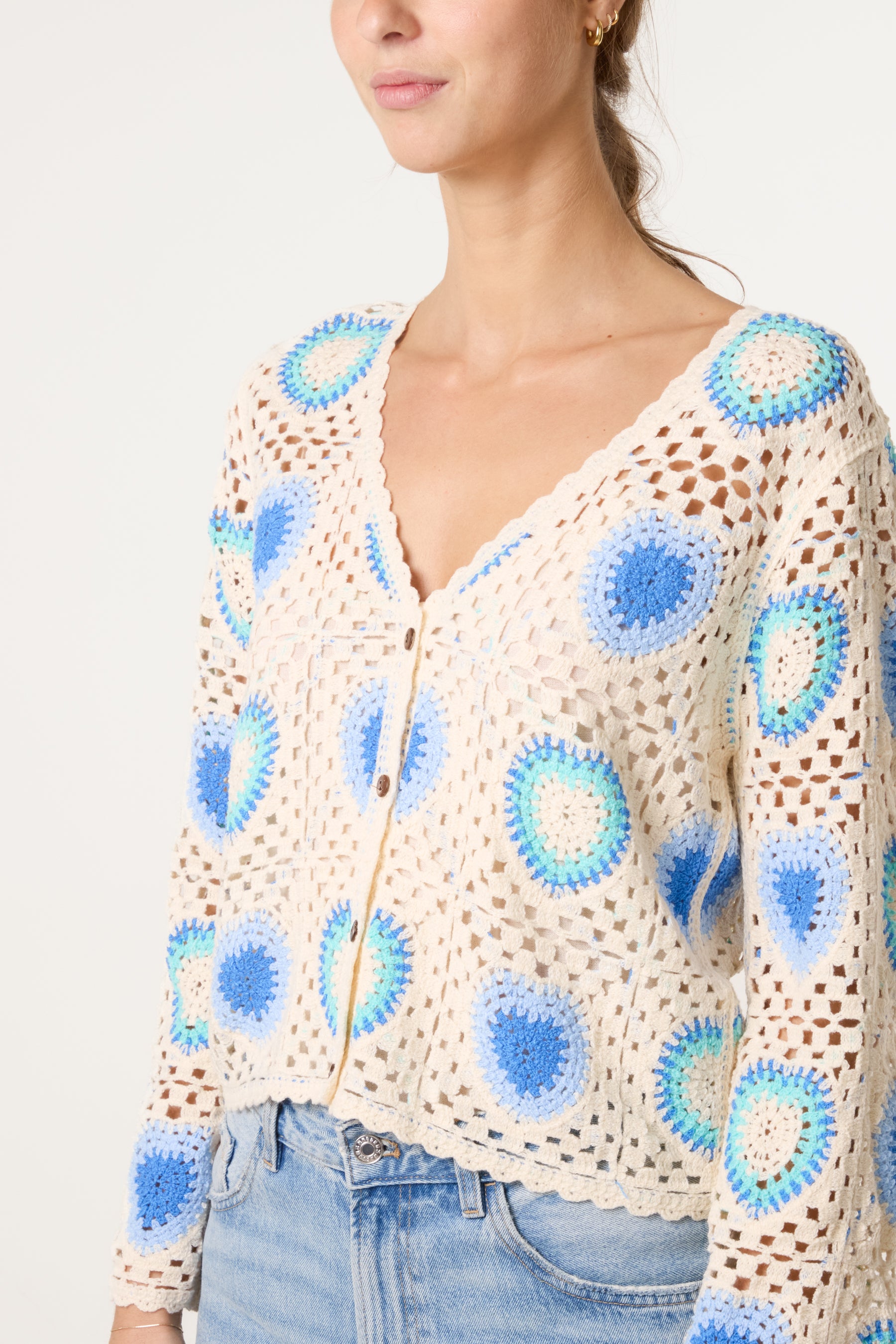 Colourful Heart Crochet Cardigan