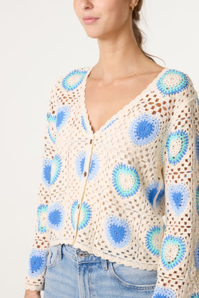 Colourful Heart Crochet Cardigan