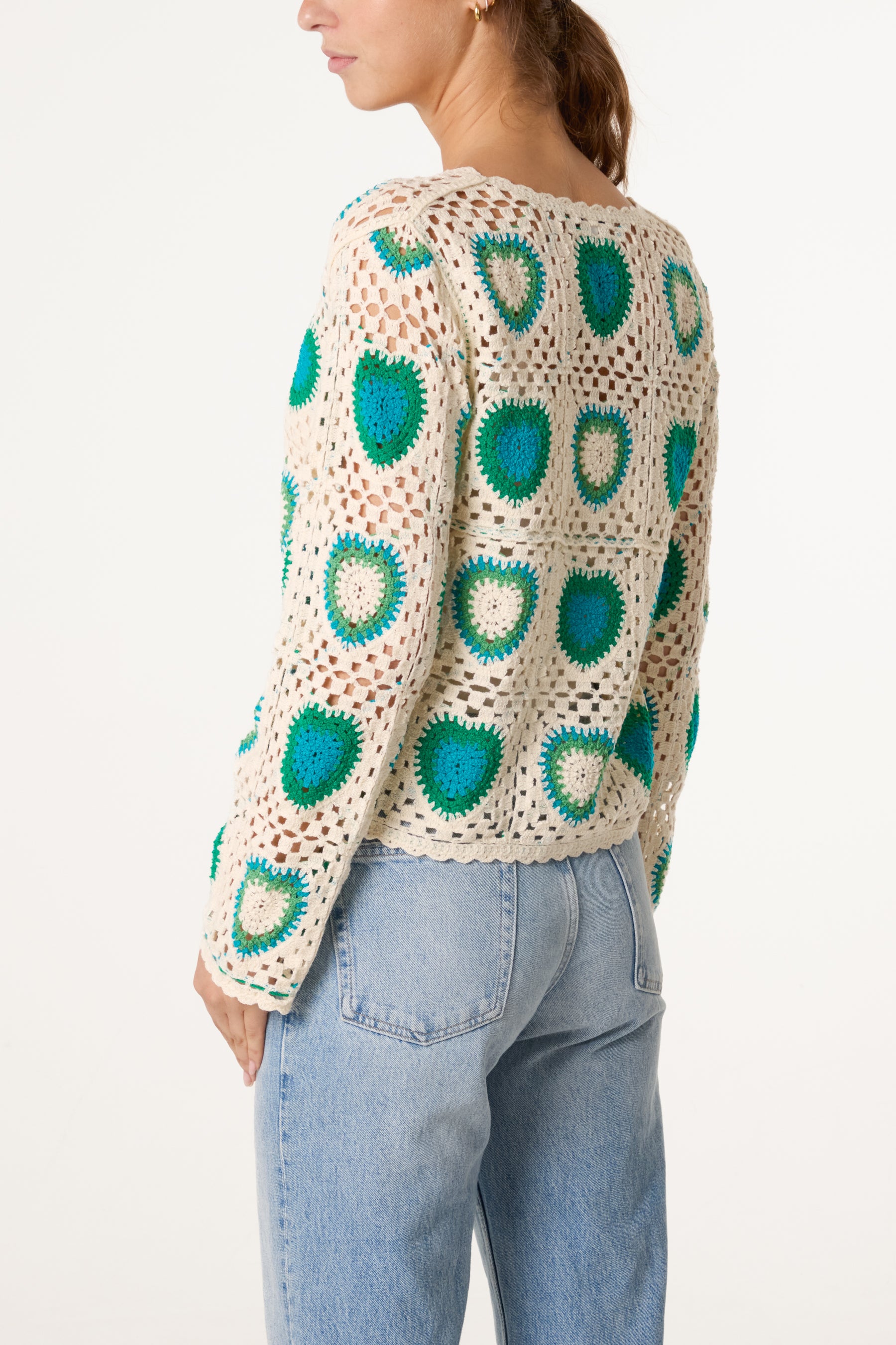 Colourful Heart Crochet Cardigan