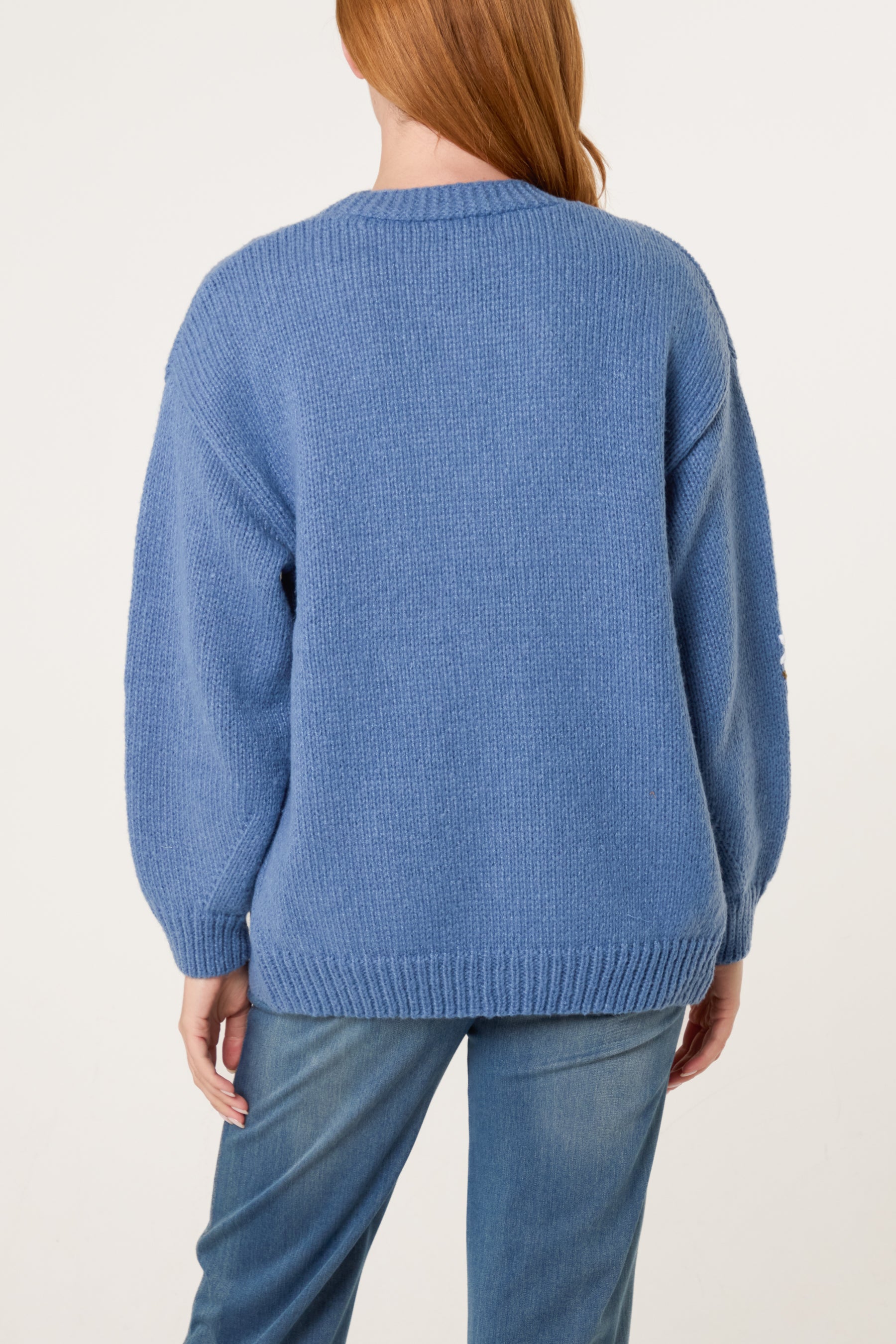 Embroidered Daisy Knit Cardigan