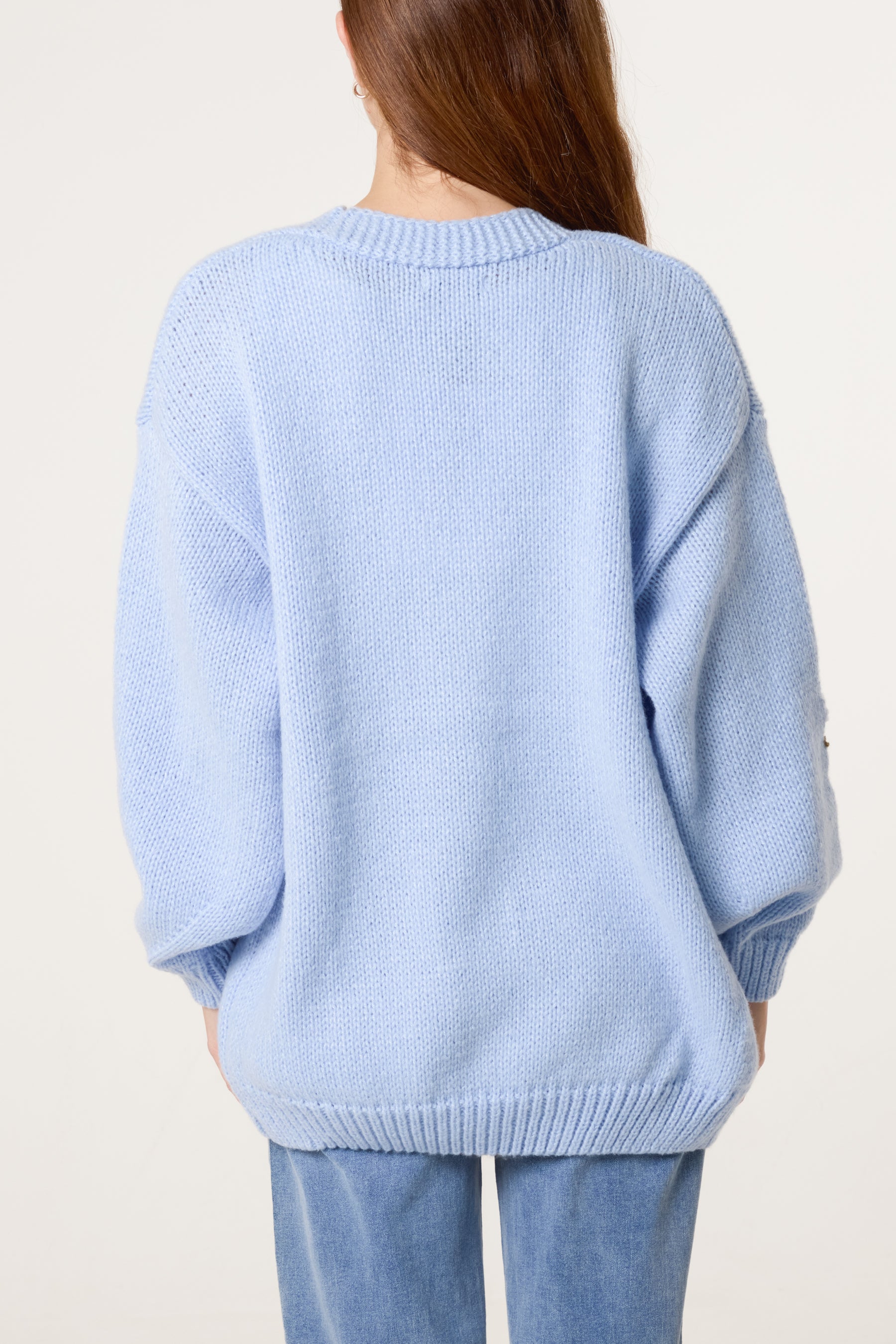 Floral Embroidery Knit Cardigan