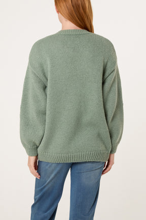 Embroidered Daisy Knit Cardigan