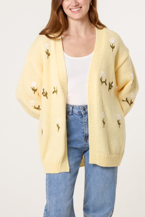 Floral Embroidery Knit Cardigan