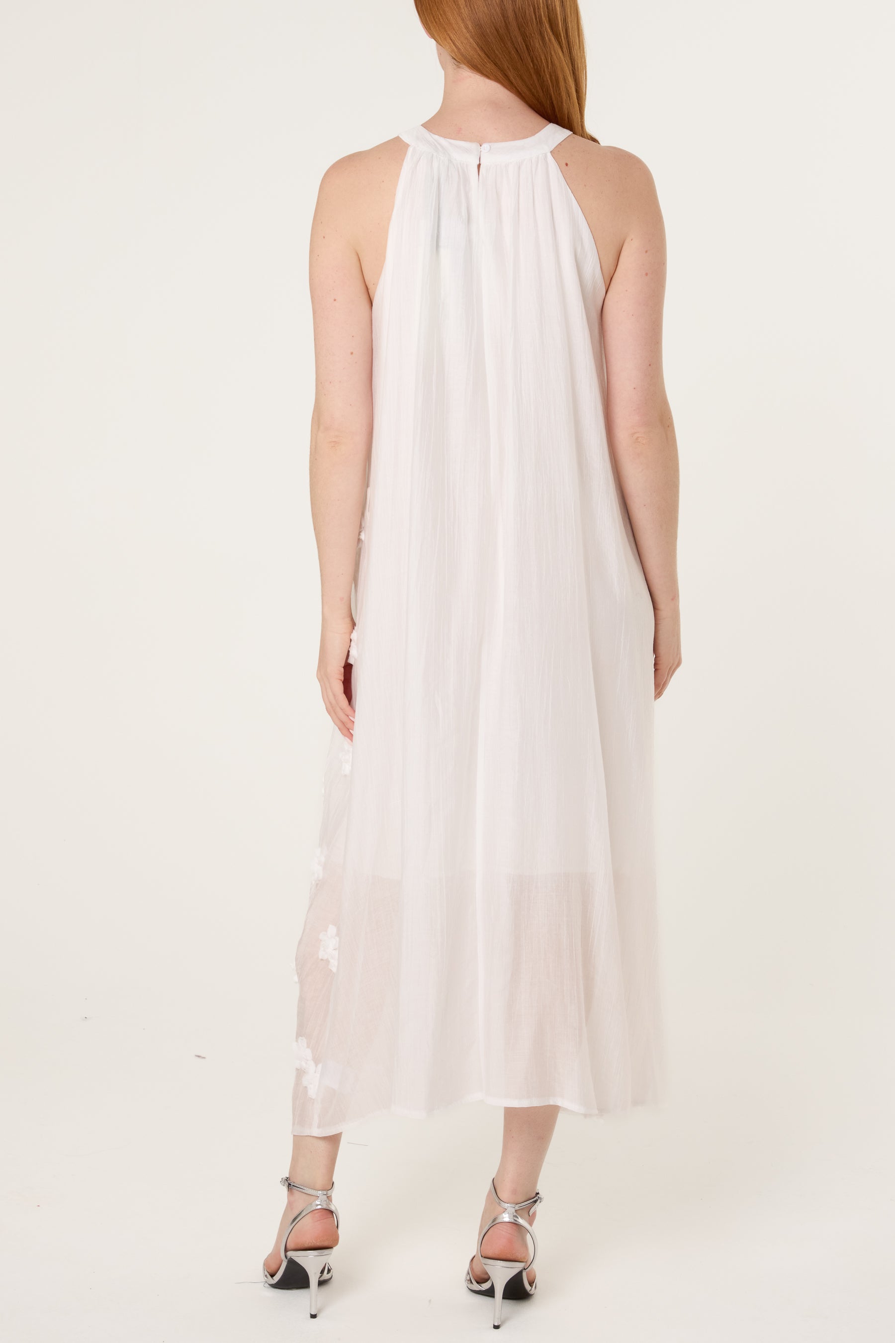 Halterneck Cotton Flower Dress