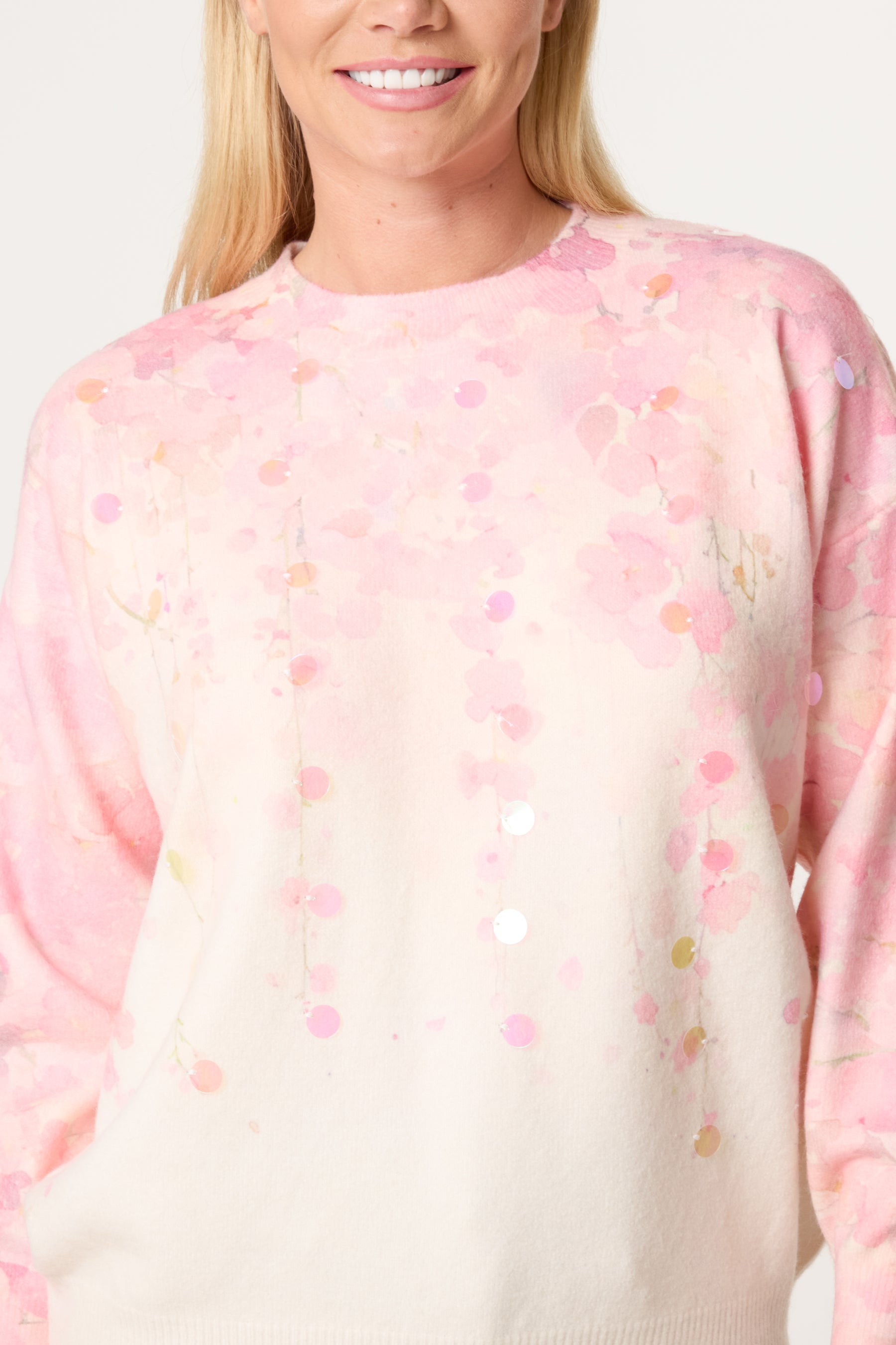 Blossom Embellished Crew Knit Jumper