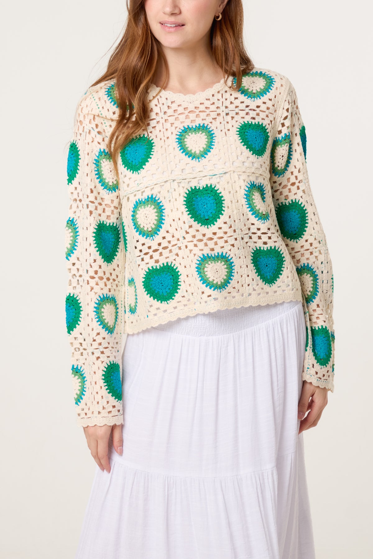 Patchwork Hearts Crochet Jumper