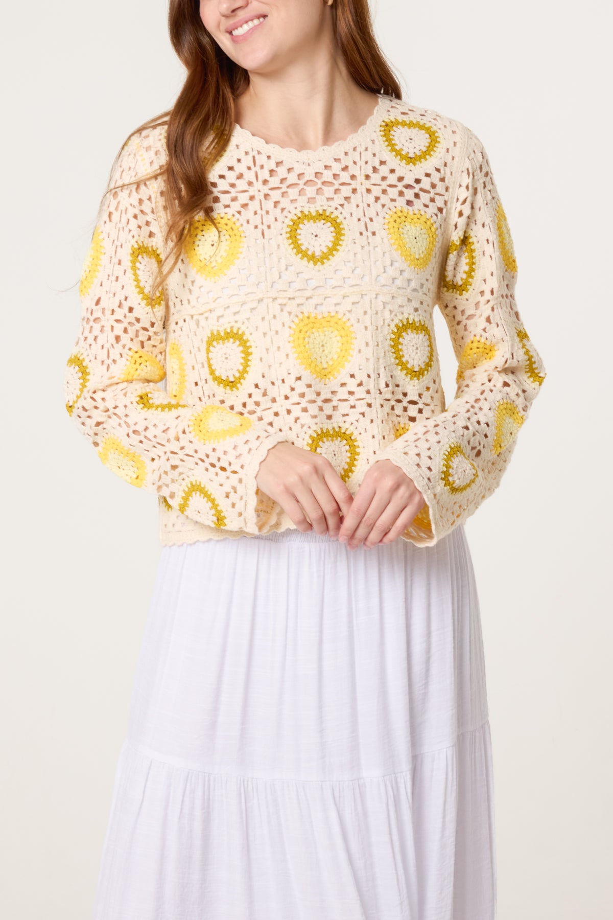 Patchwork Hearts Crochet Jumper