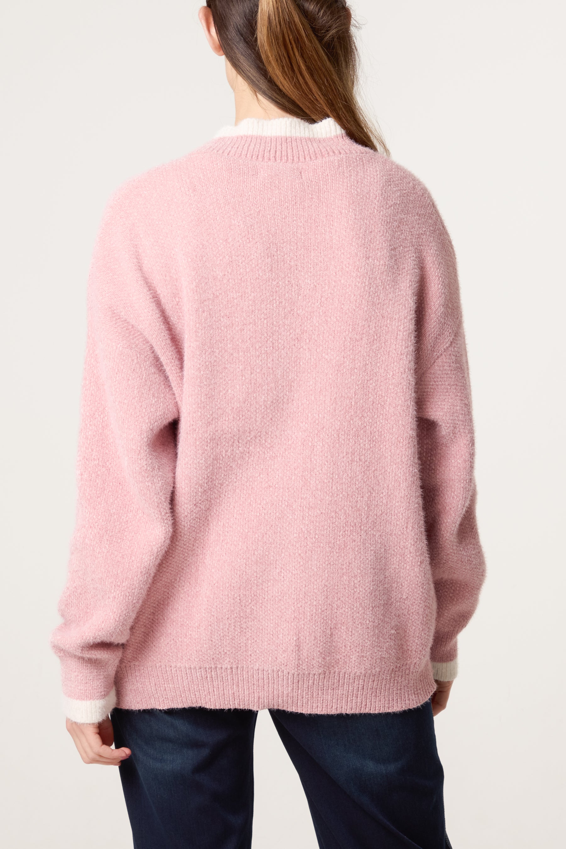 Cosy Knit Contrast Pocket Cardigan