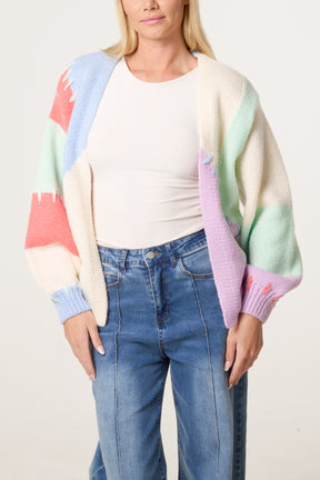 Stitch Colourblock Knit Cardigan