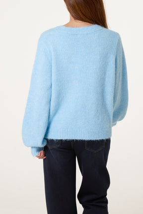 Gold Shell Button Knit Cardigan