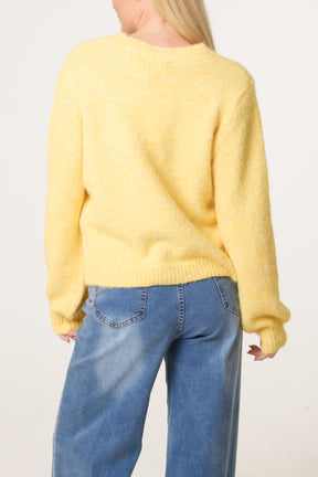 Gold Shell Button Knit Cardigan