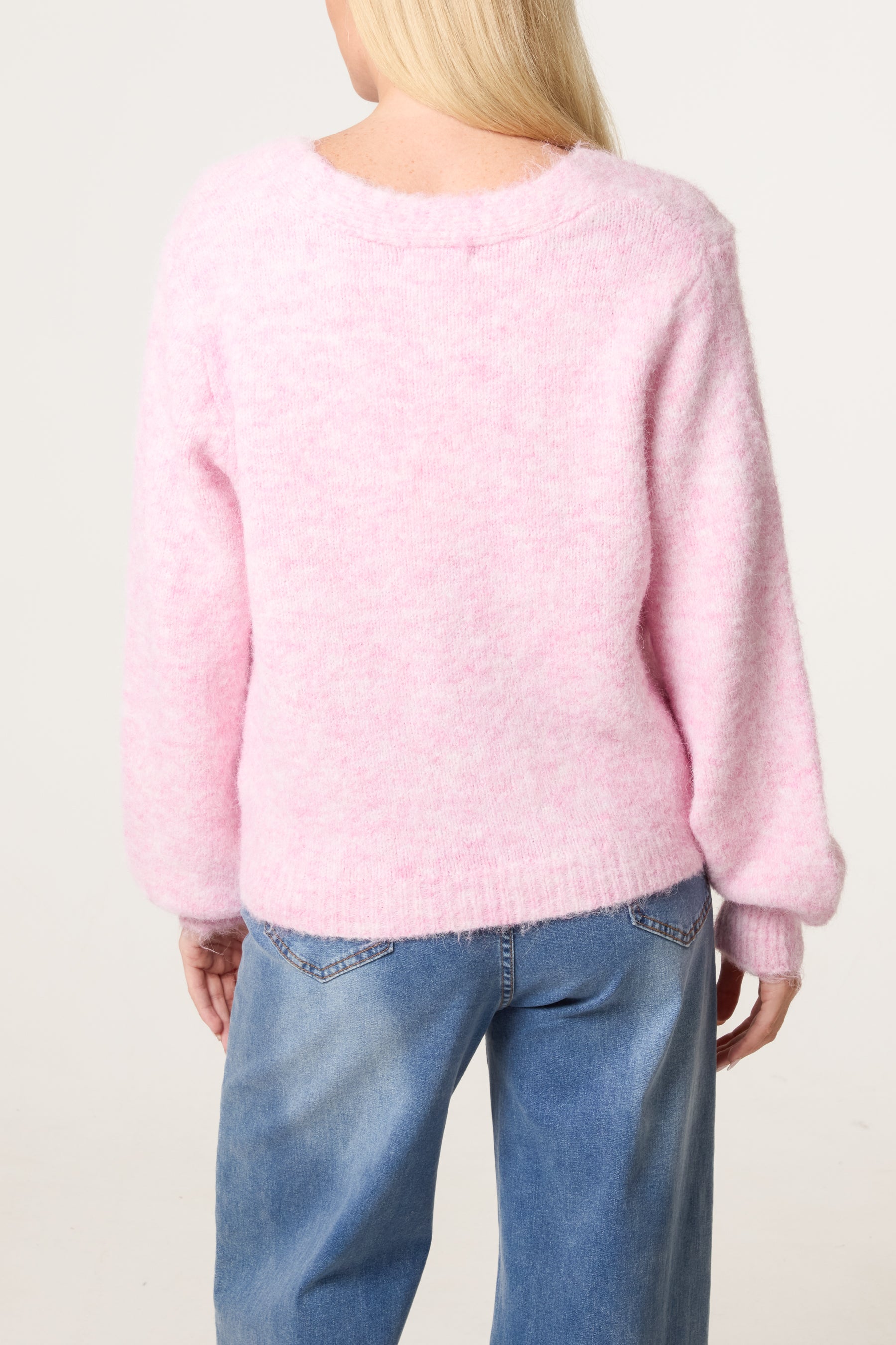 Gold Shell Button Knit Cardigan