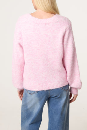 Gold Shell Button Knit Cardigan