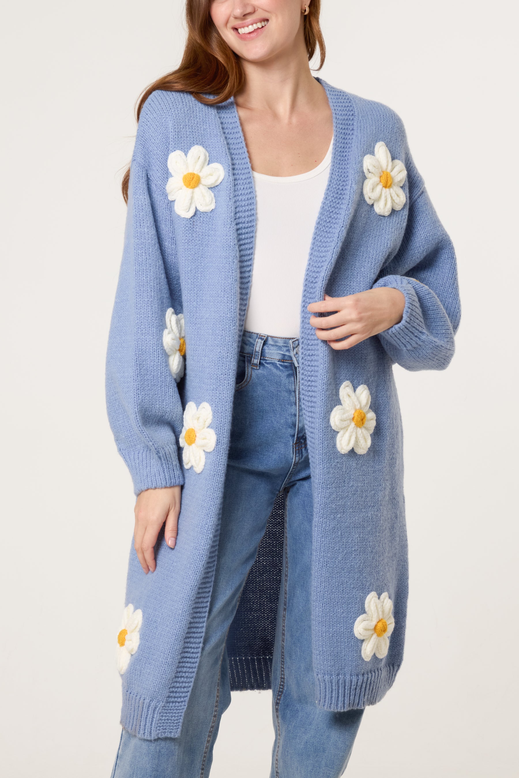 Daisy Knit Longline Cardigan