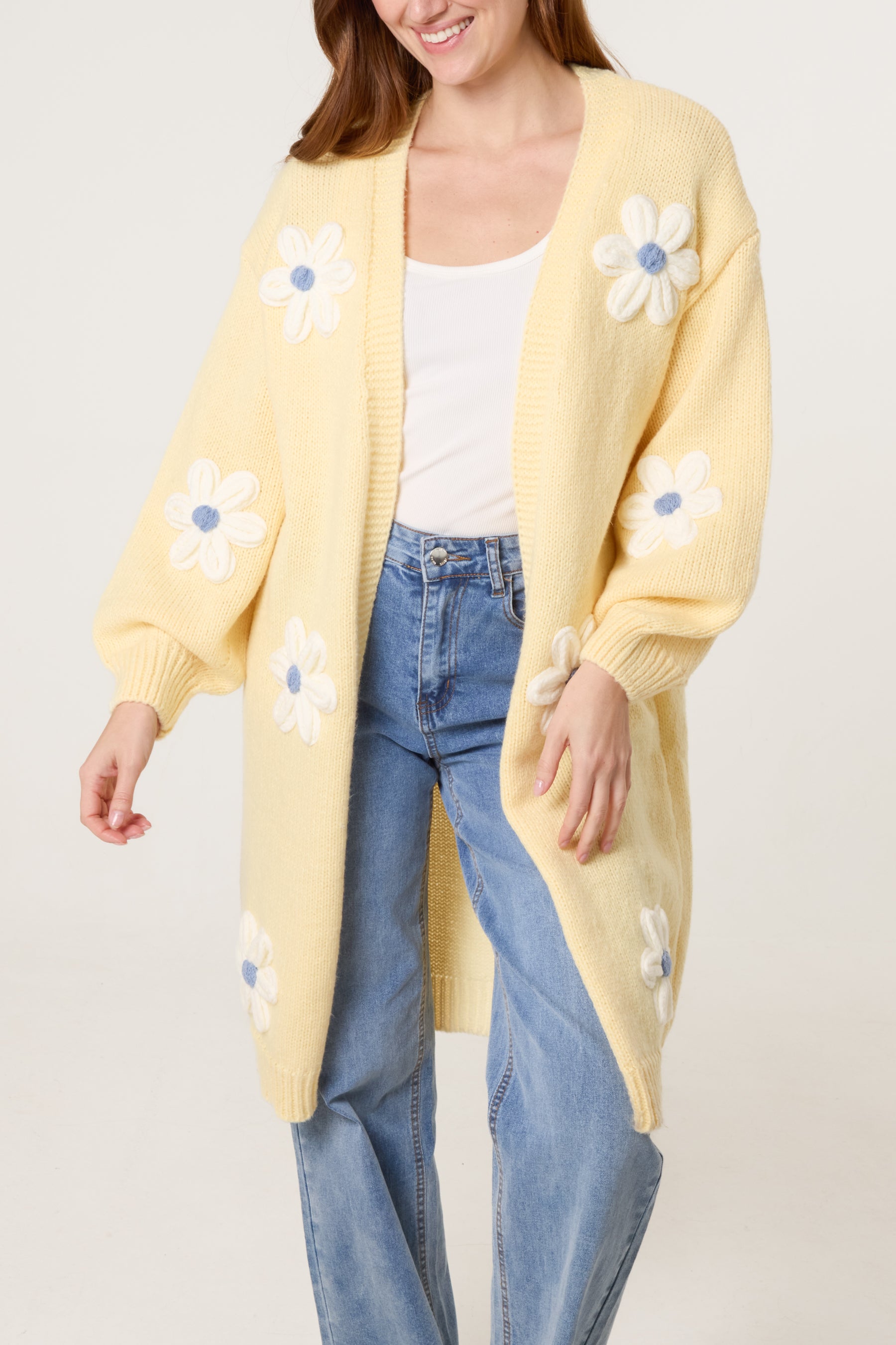 Daisy Knit Longline Cardigan