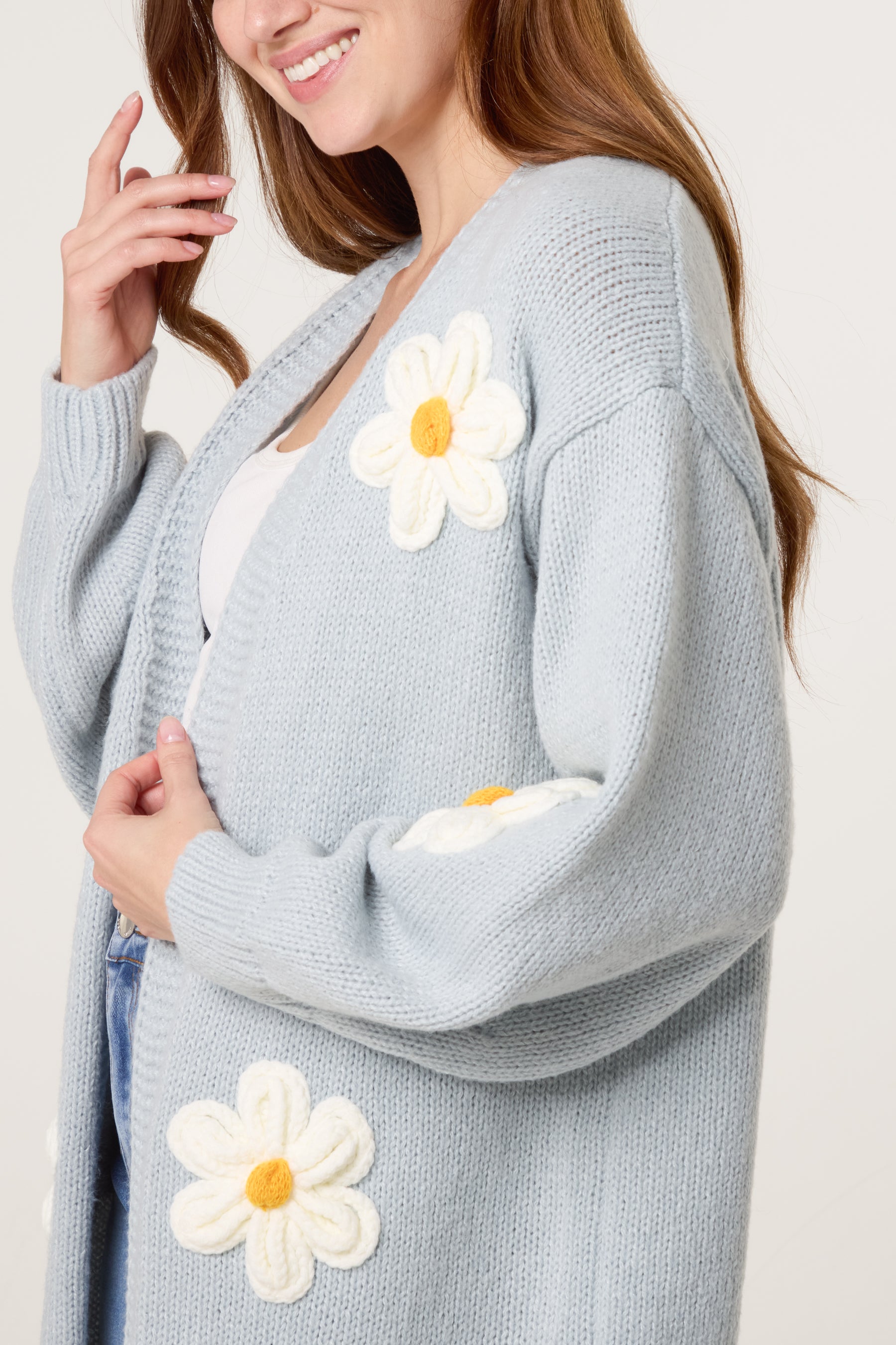 Daisy Knit Longline Cardigan