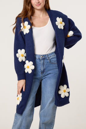 Daisy Knit Longline Cardigan