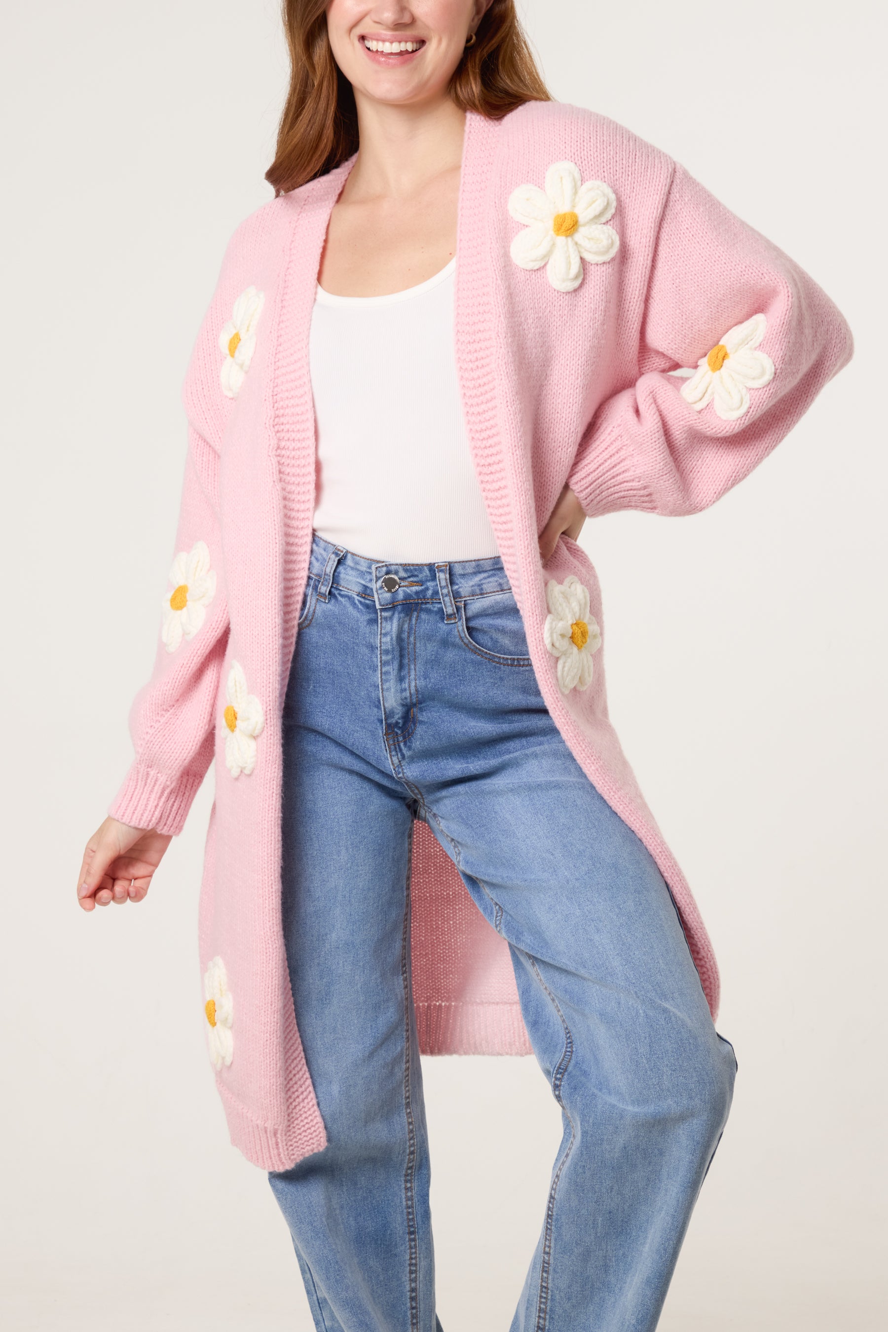 Daisy Knit Longline Cardigan