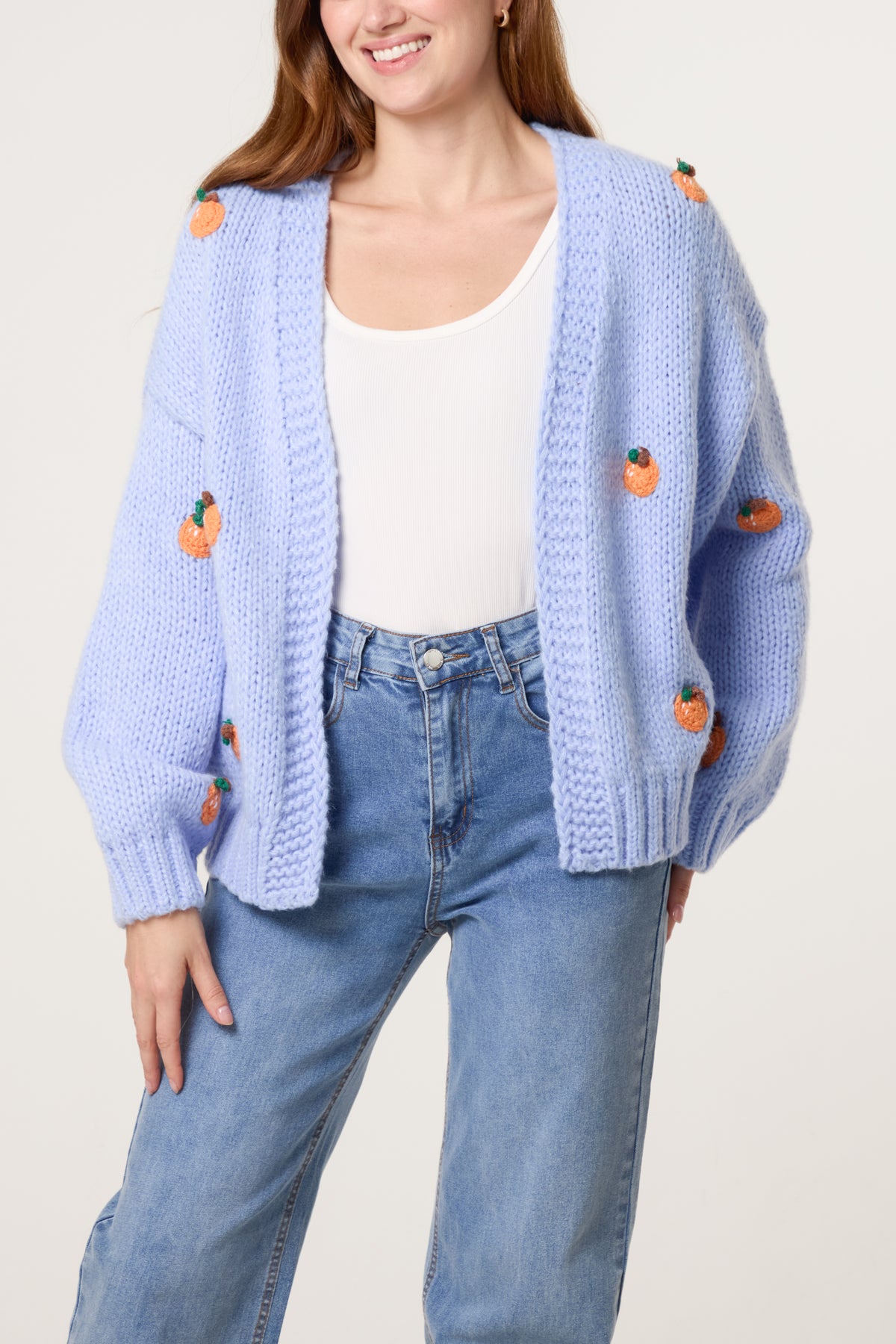 Knitted Oranges Chunky Cardigan