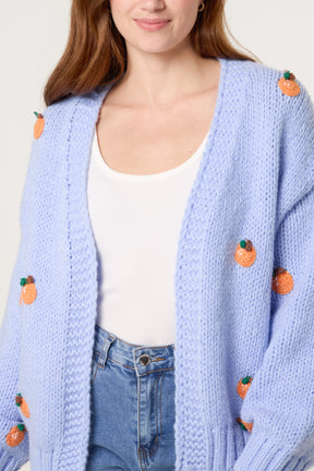 Knitted Oranges Chunky Cardigan