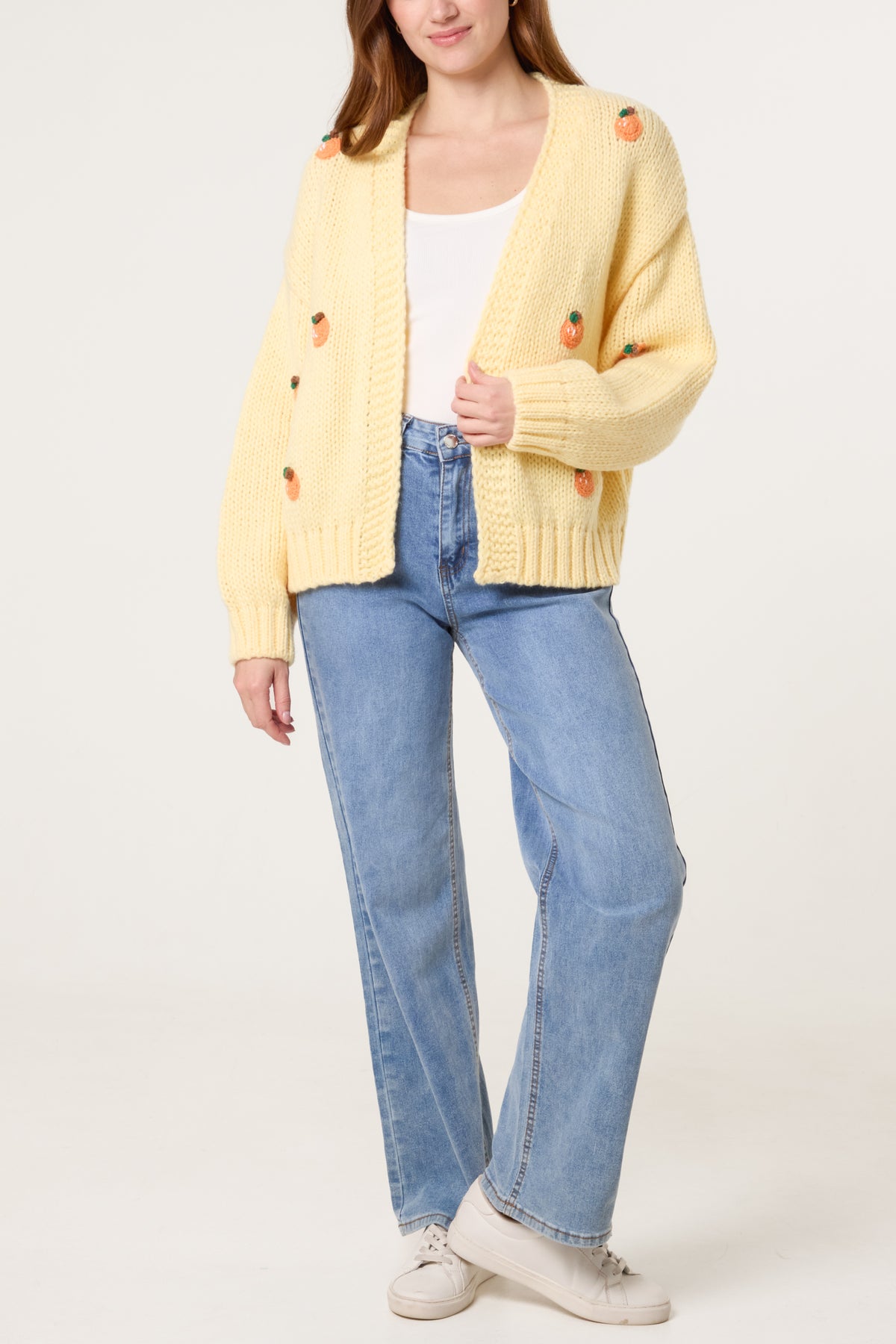 Knitted Oranges Chunky Cardigan