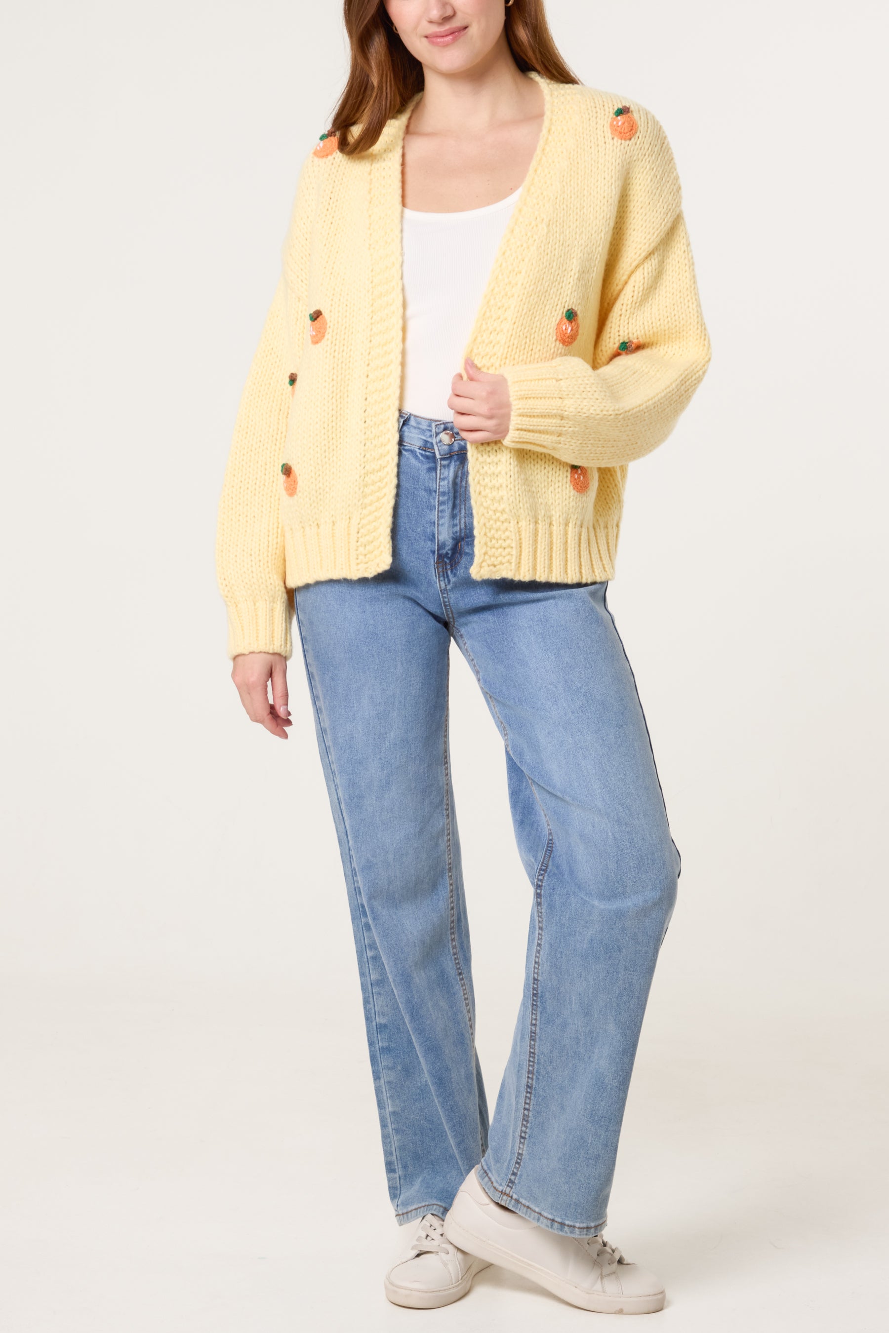 Knitted Oranges Chunky Cardigan