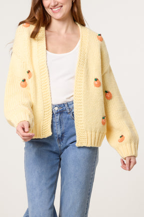 Knitted Oranges Chunky Cardigan