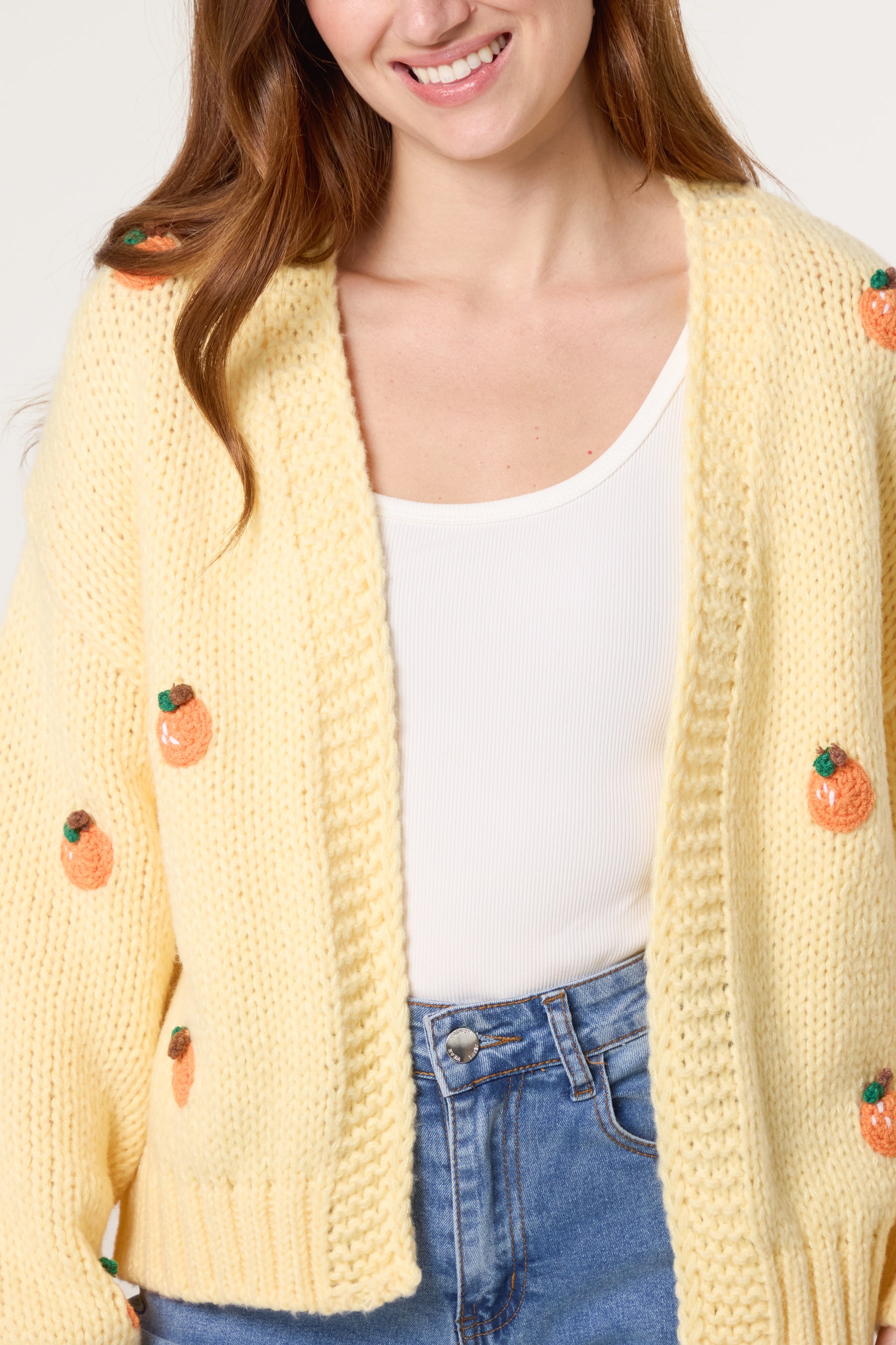 Knitted Oranges Chunky Cardigan