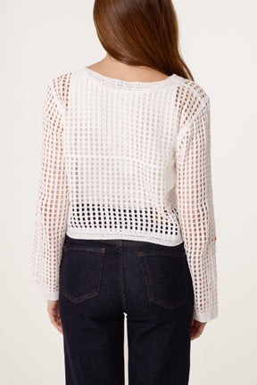 Strawberry Crochet V-Neck Cardigan