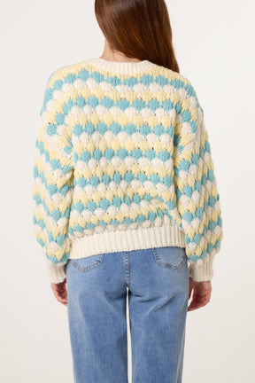 Diamond Knit Round Neck Jumper