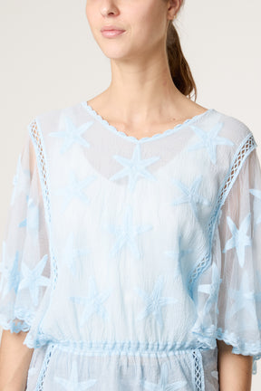 Star Lace Sleeve Blouse