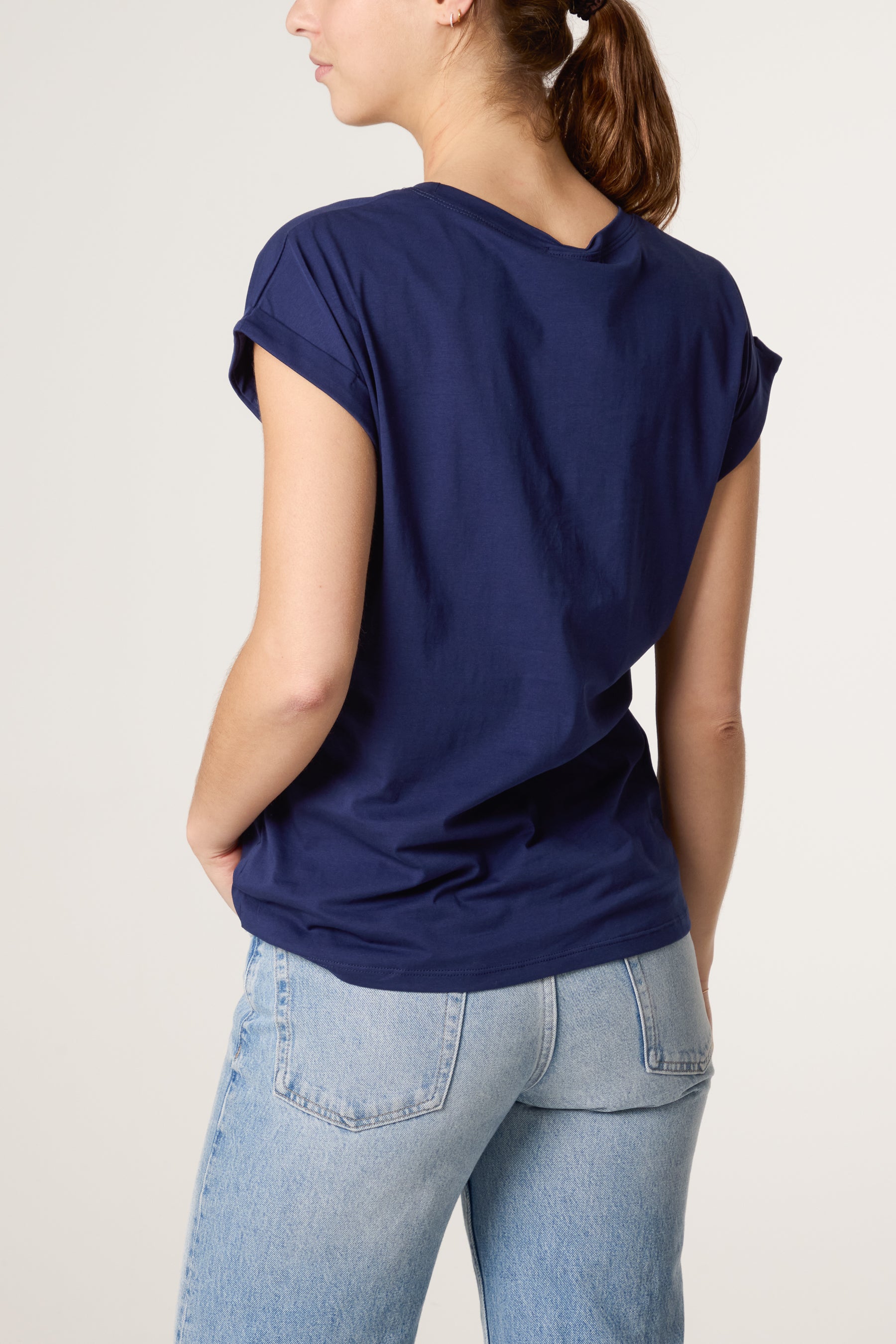 Swirl Flowers Embroidery T-Shirt