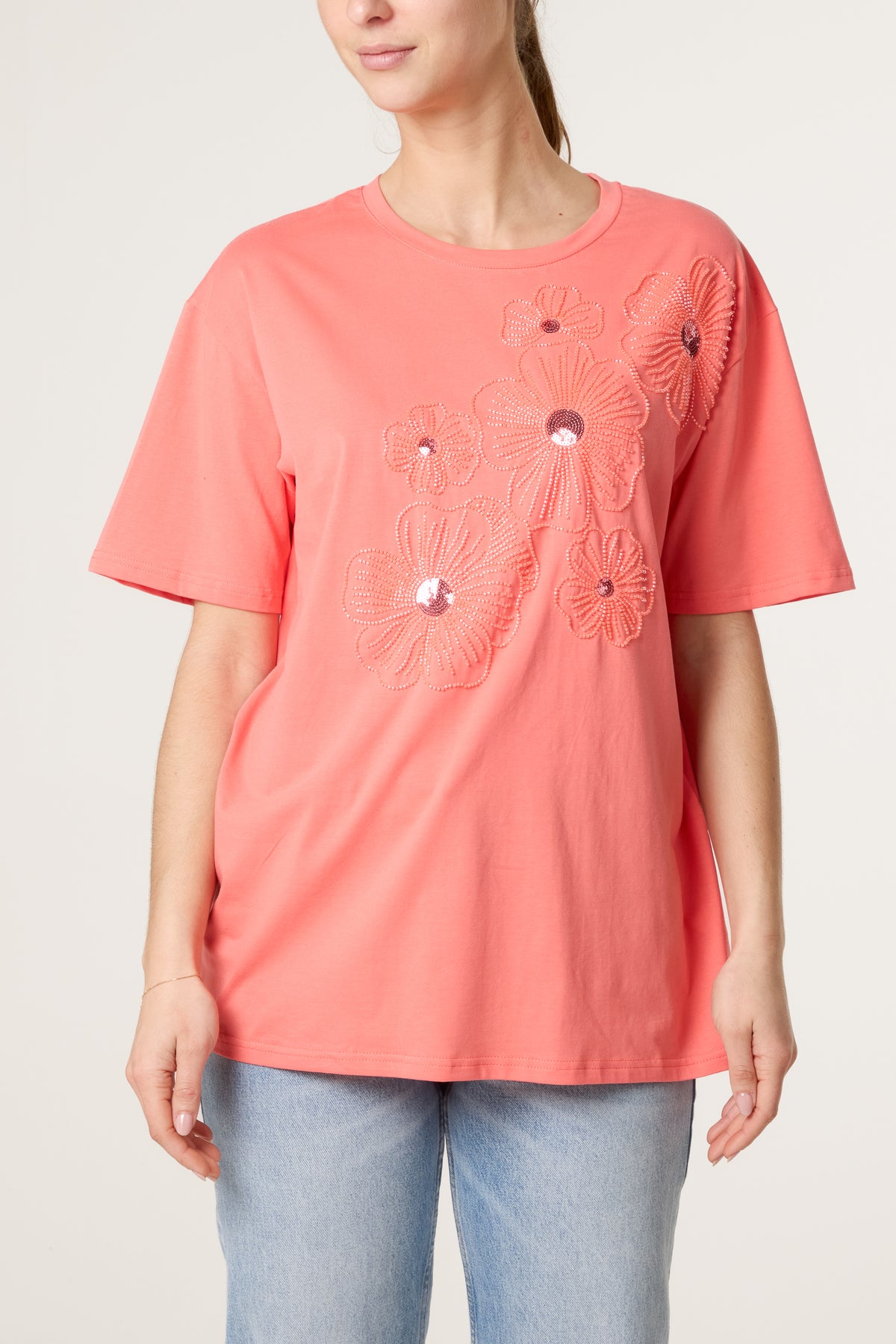 Floral Embellished T-Shirt