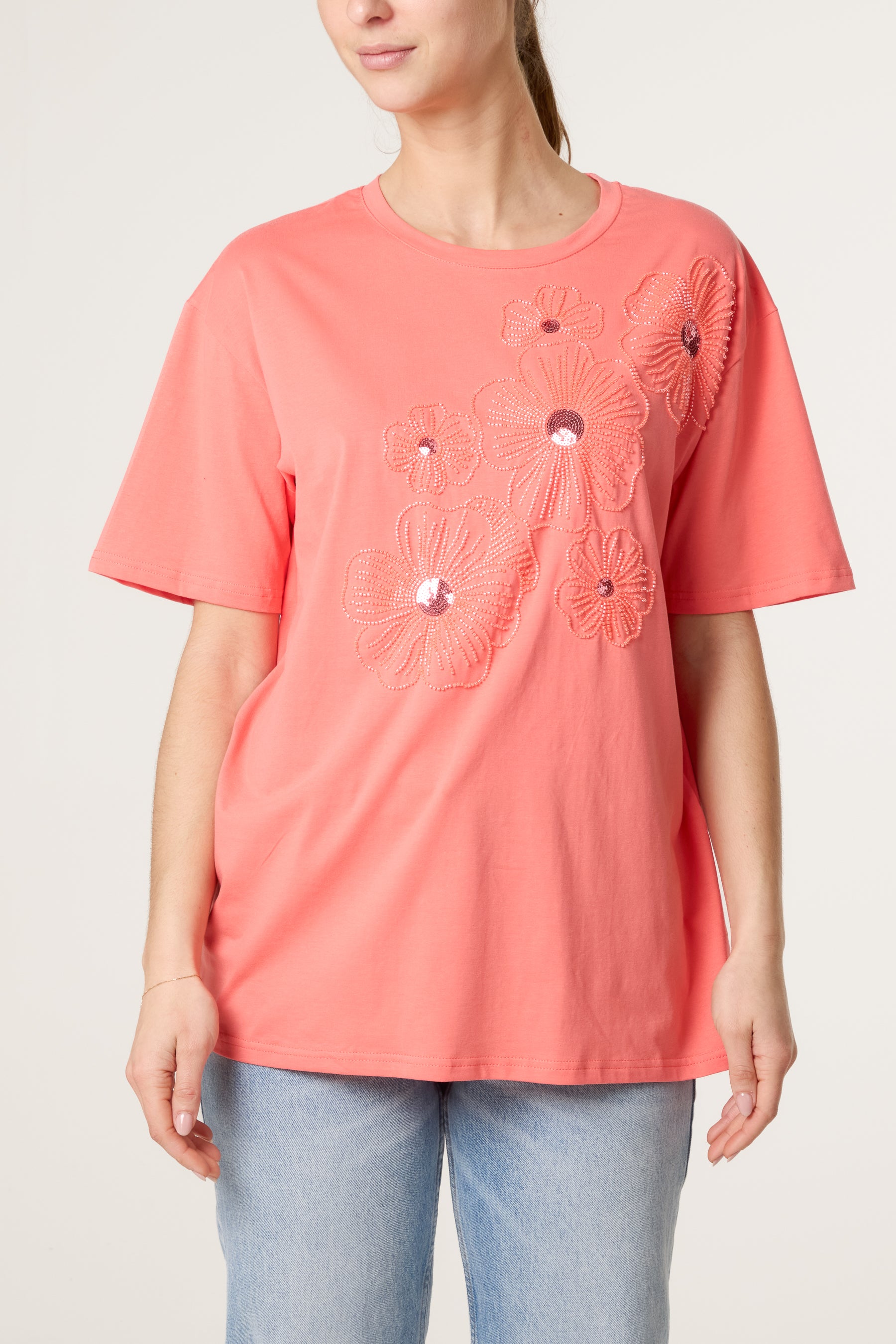 Floral Embellished T-Shirt