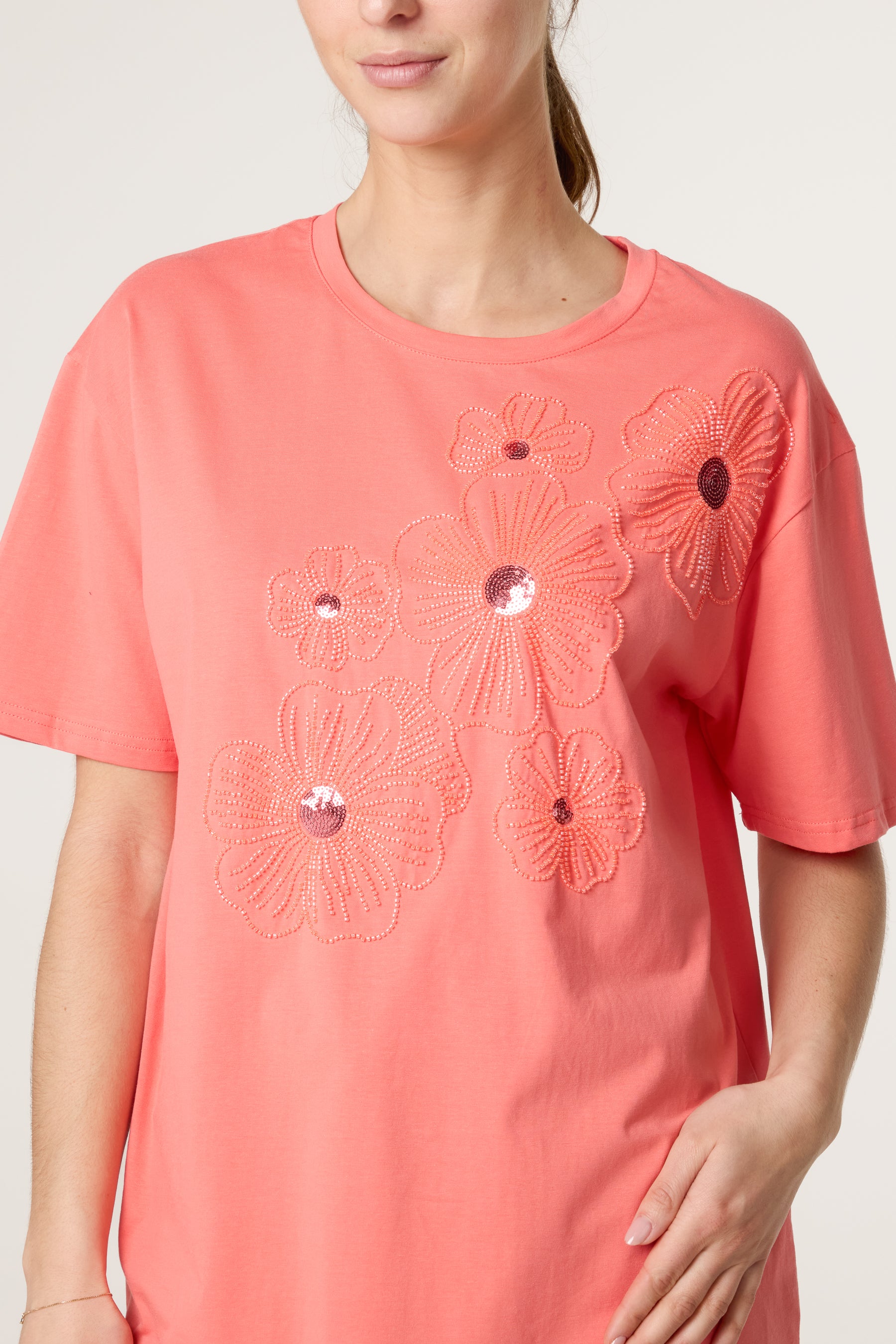 Floral Embellished T-Shirt