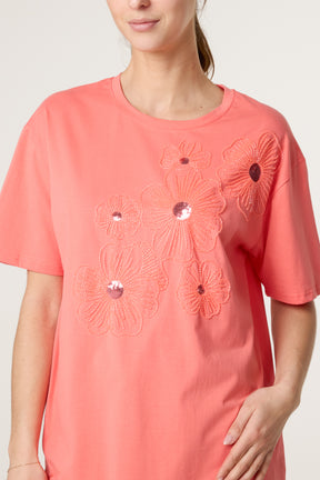 Floral Embellished T-Shirt