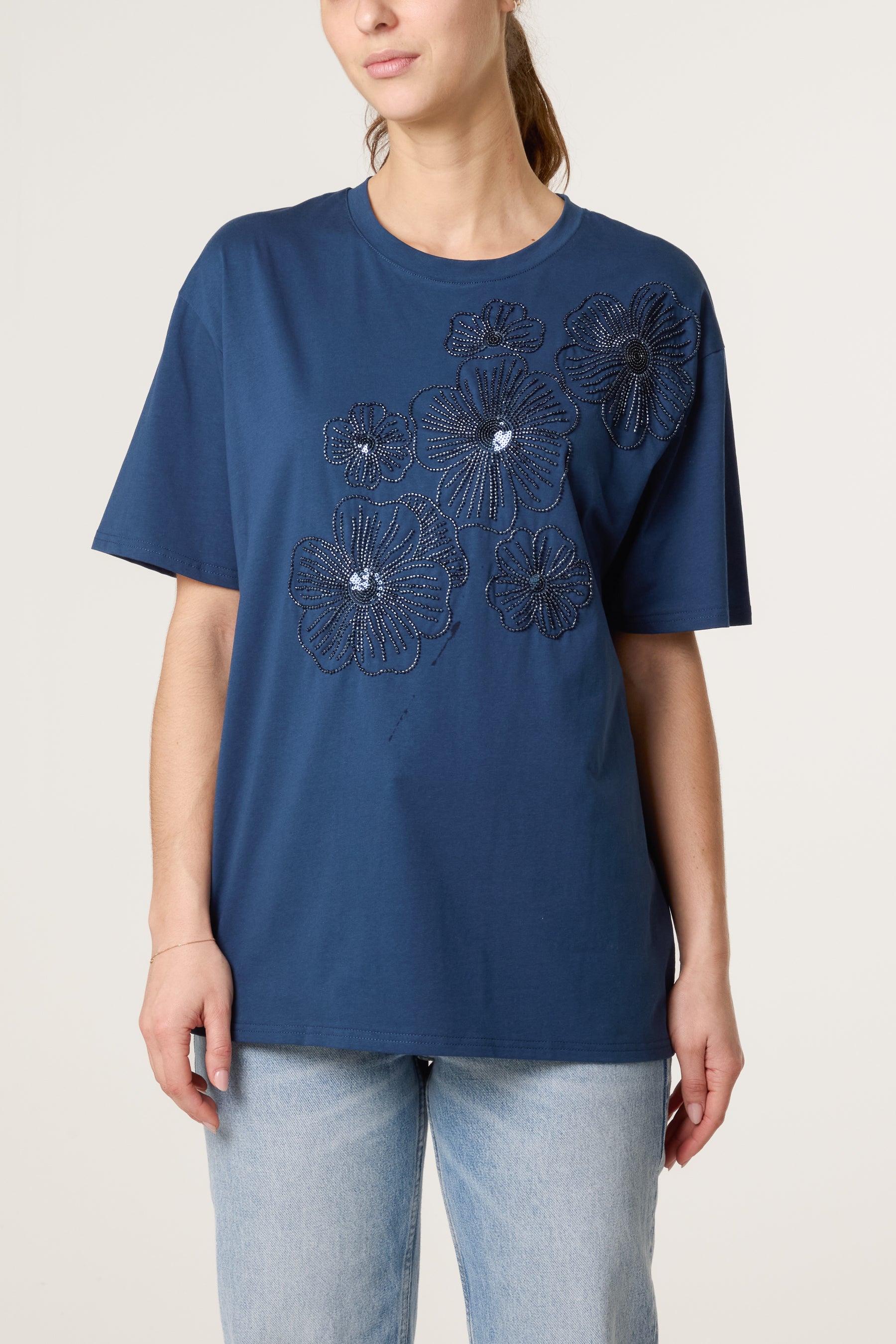 Floral Embellished T-Shirt