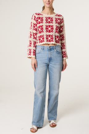 Patchwork Scallop Crochet Top