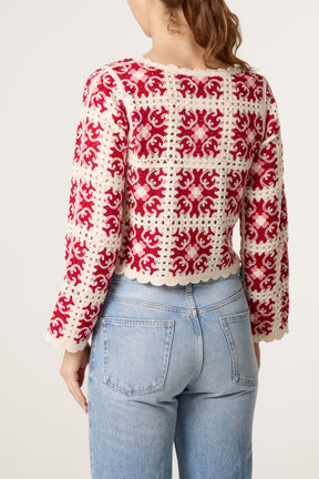 Patchwork Scallop Crochet Top