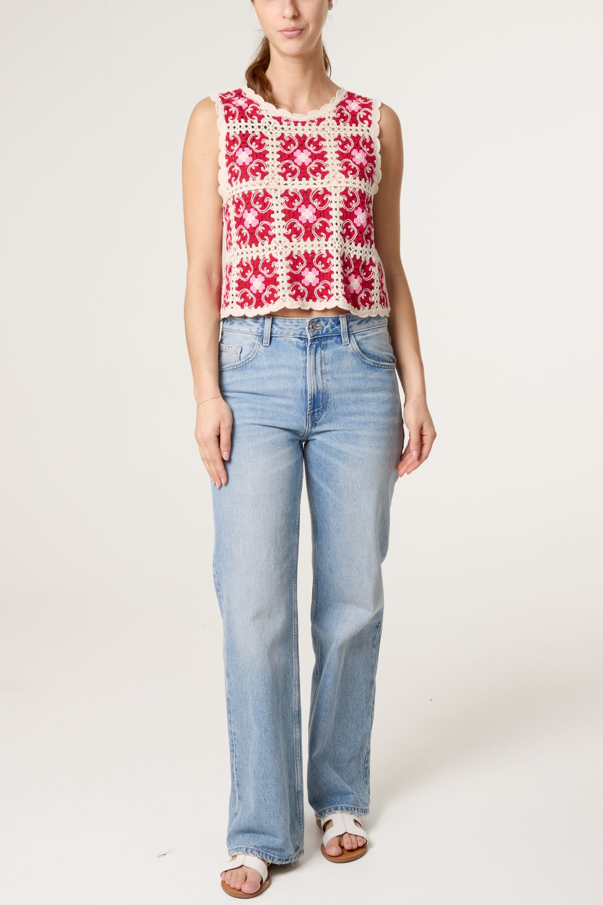 Arabesque Patchwork Crochet Vest Top