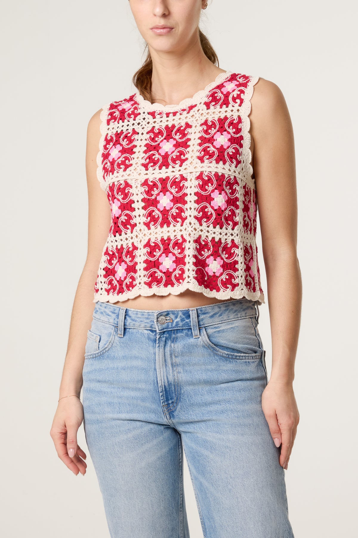 Arabesque Patchwork Crochet Vest Top