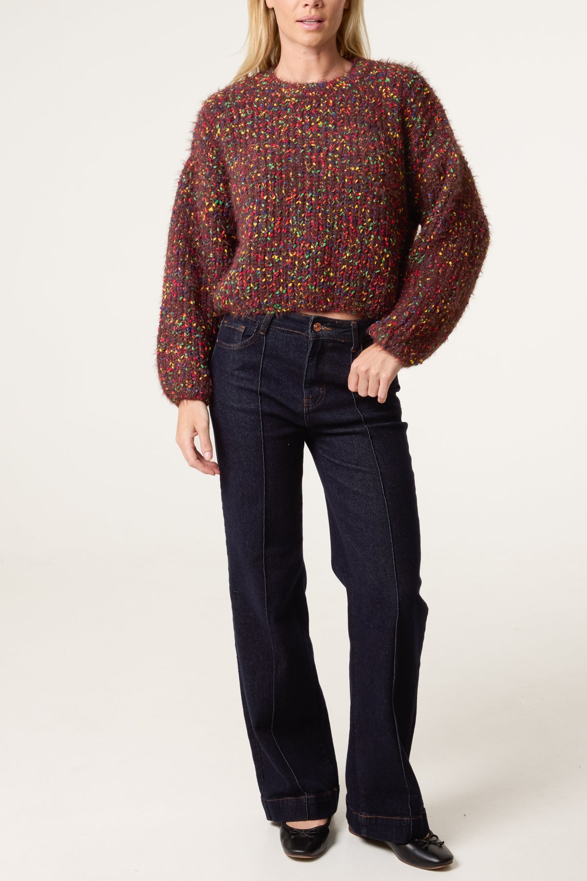 Space Dye Cropped Jumper