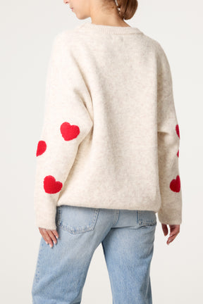 Heart Crew Neck Knit Jumper