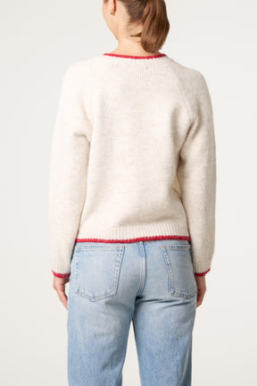 Knitted Heart-Shaped Button Cardigan